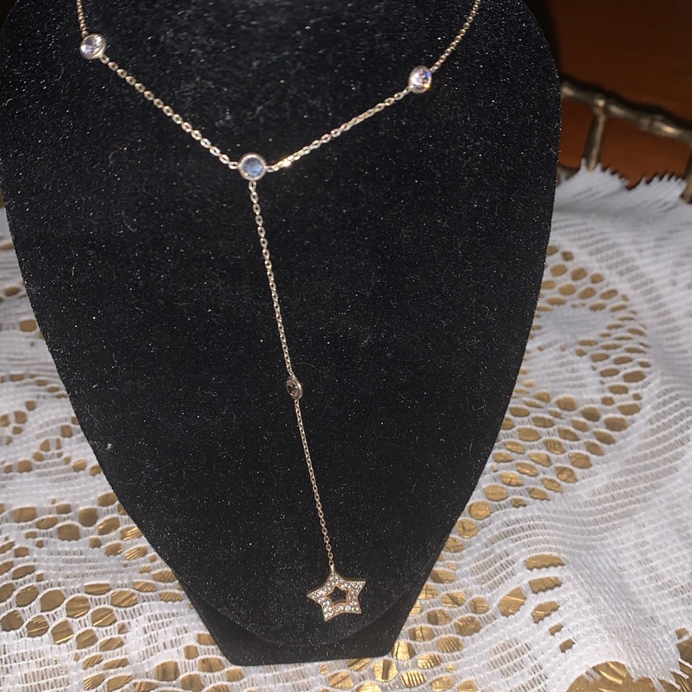 Very Cute Necklace With Star And Crystals.  #006